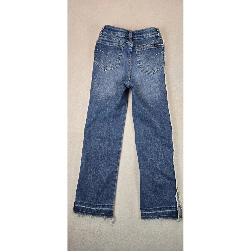 Joe's Jeans Size 8 Girls‎ Distressed Frayed Side Seam Blue Denim Jeans